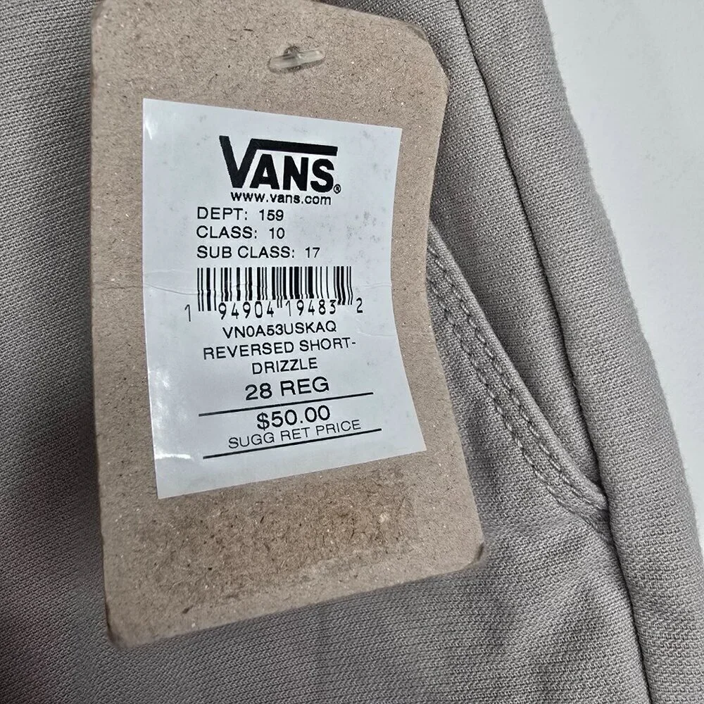 NWT Vans Intersect Drizzle Shorts size 28 Gray Greige in color Skate Shorts